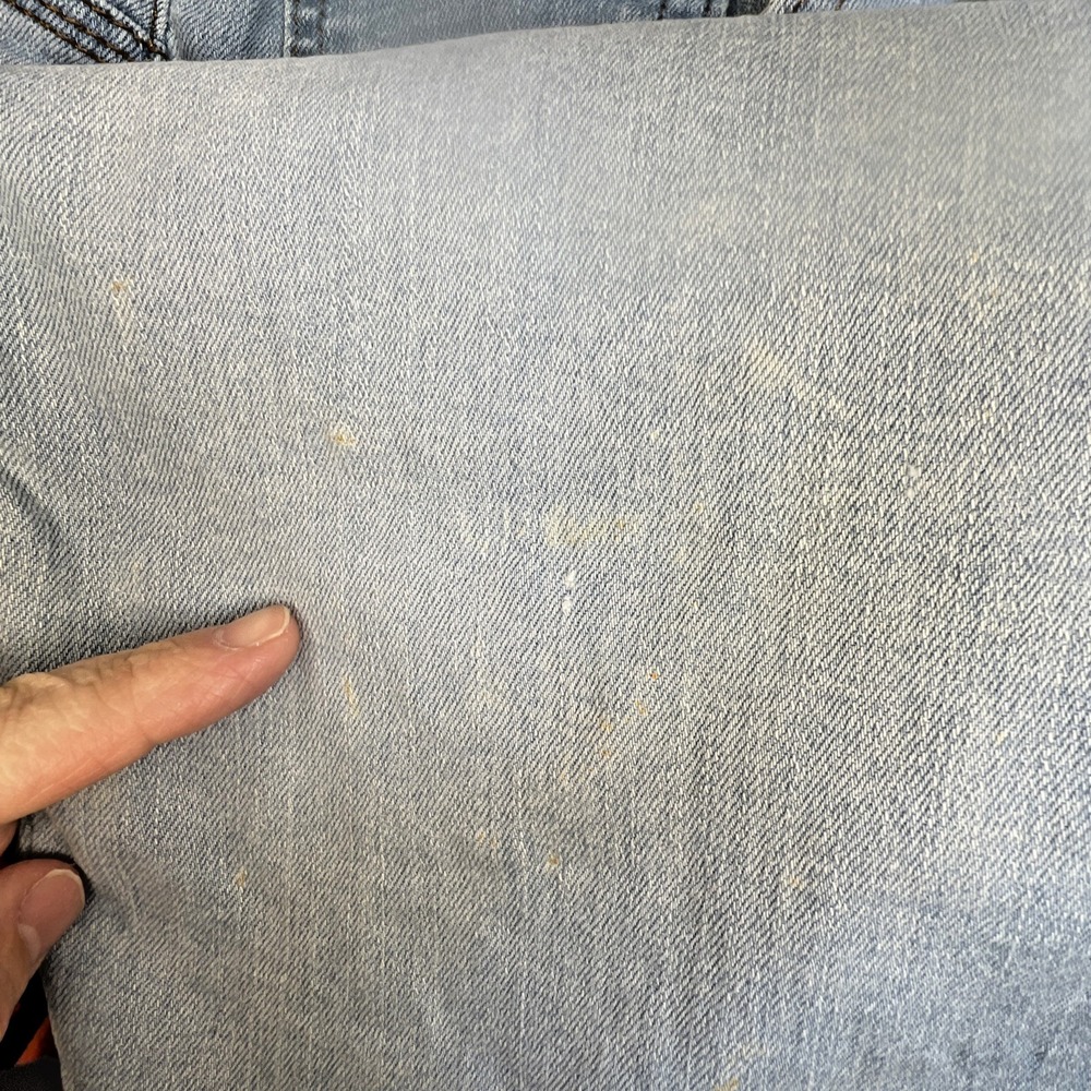 Origin USA Fighter Fit D68 Jeans Men 32x32 USA Made Light Wash Distressed Denim - Picture 13 of 16